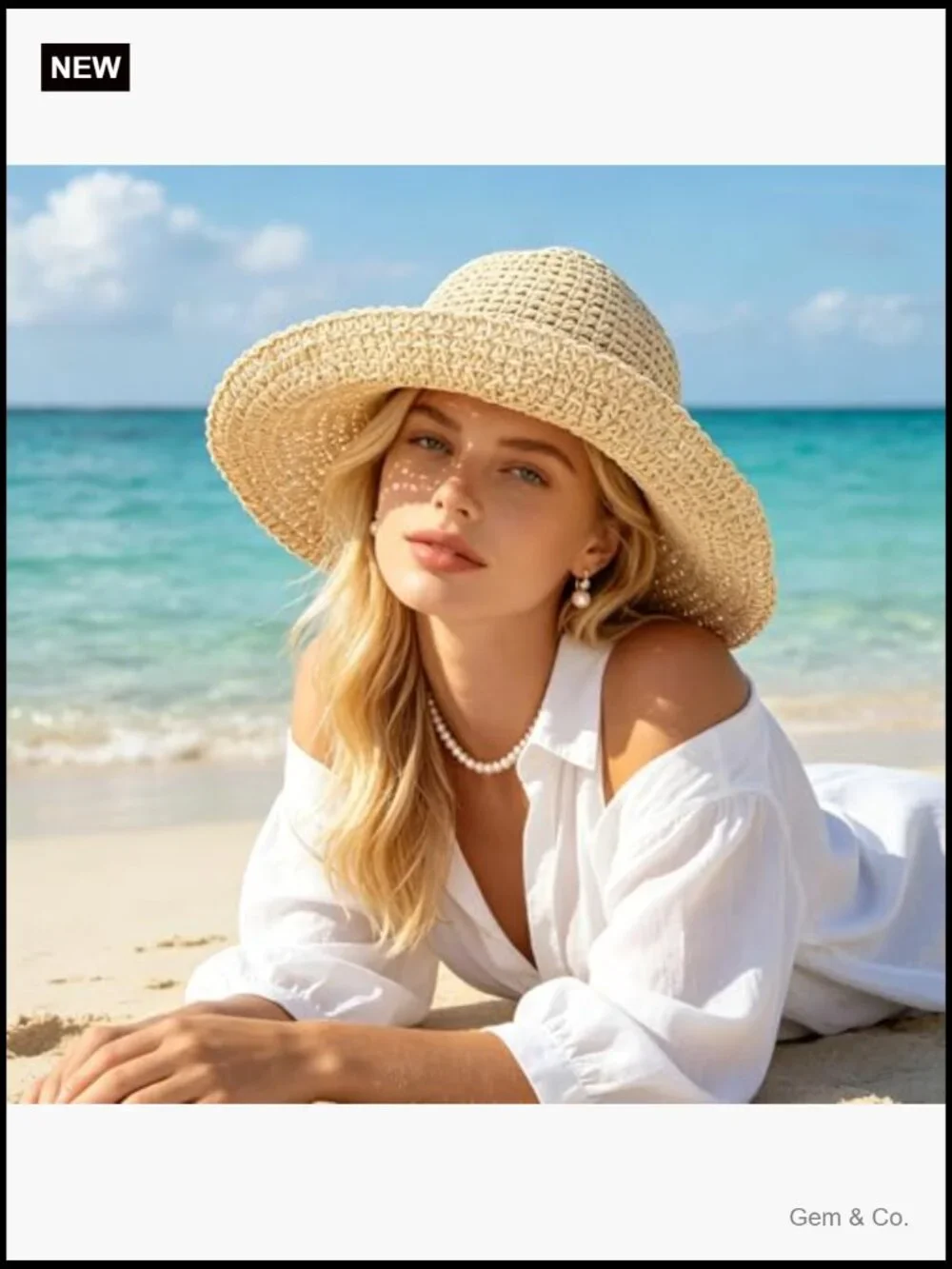 Foldable Wide Brim Sun Hat - Packable Paper Straw